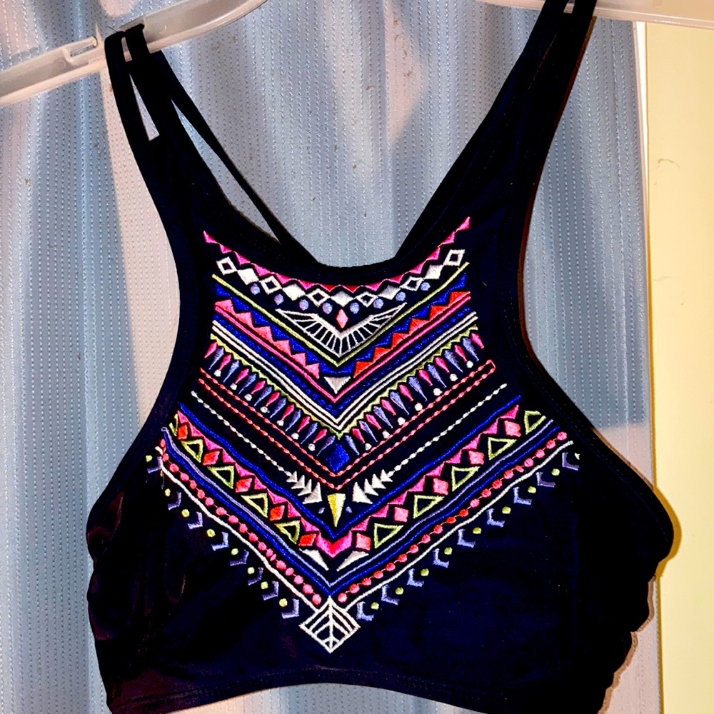 OP tribal print strappy bra top size S in EUC